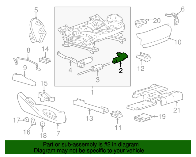 13507444 GM Passenger Seat Tilt Adjuster Actuator GM Parts Store