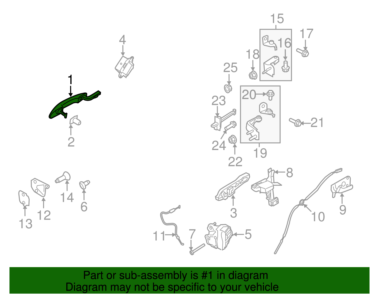 Handle, Outside - Ford (GJ7Z-5426604-ACPTM)