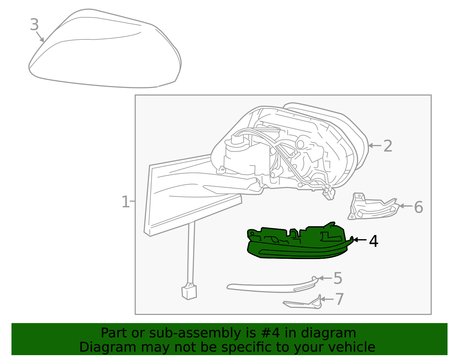 Door Mirror Cover Left - Toyota (87948-47410)