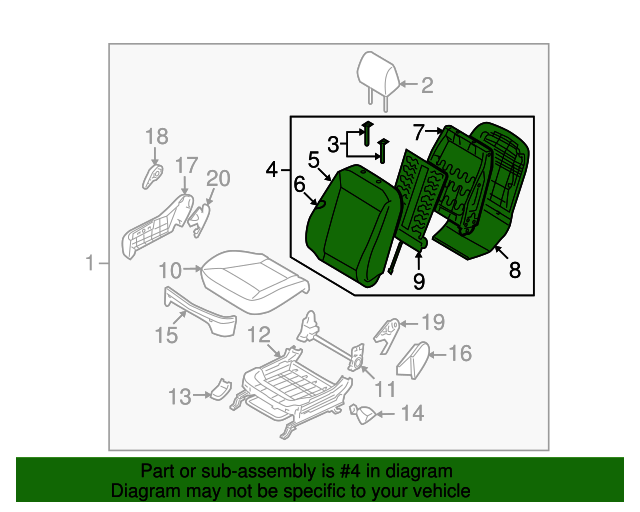 Genuine Hyundai 89260-0W810-MKL Seat Cushion Covering Assembly Genuine Hyundai 89260-0W810-MKL Seat Cushion Covering Assembly