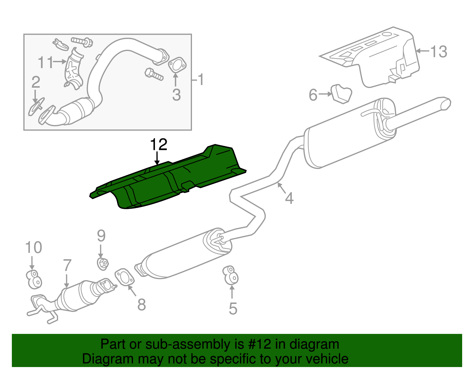 Exhaust Muffler Front Heat Shield - GM (96858619)
