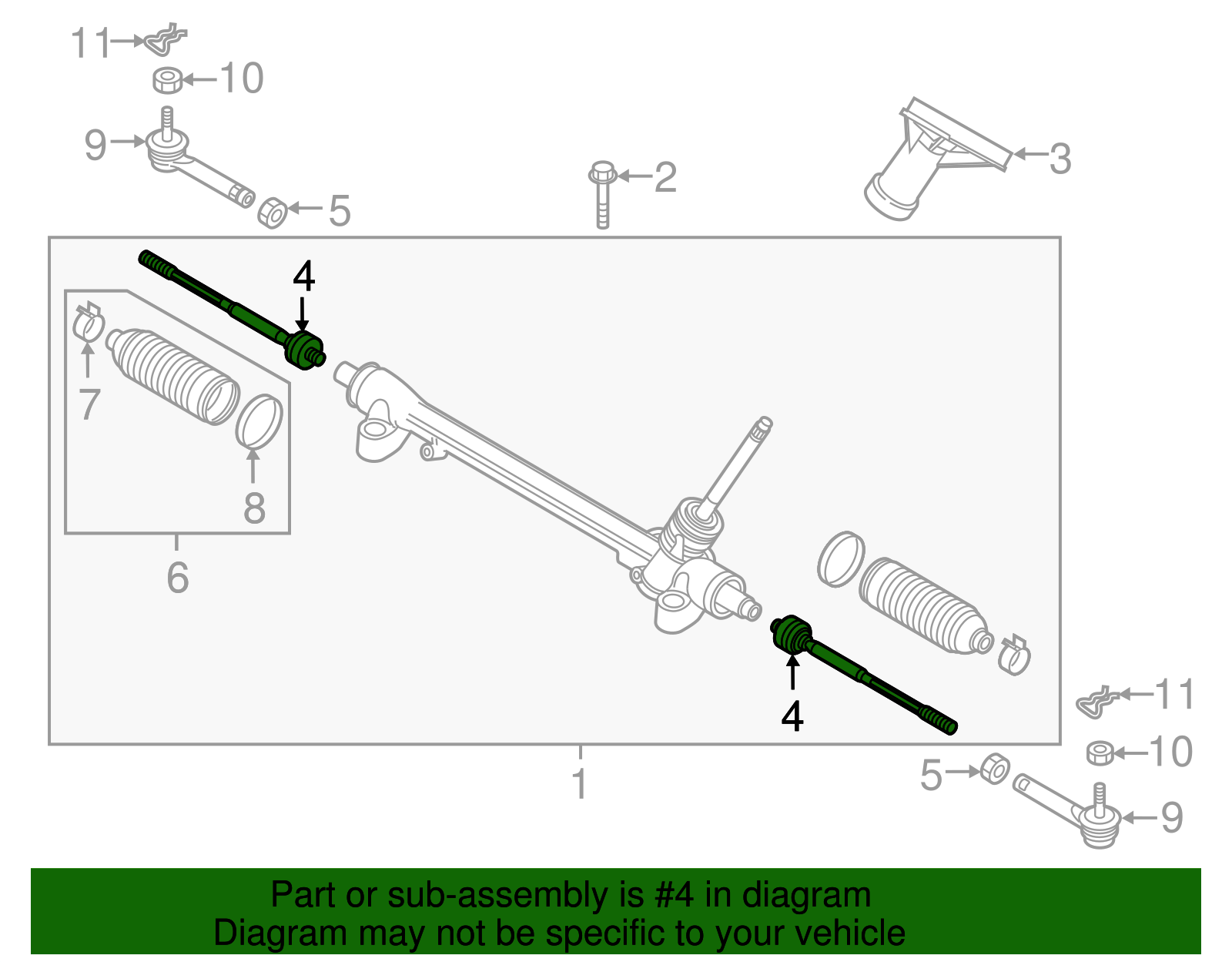 Front Left & Right Inner Tie Rod Set For 2009-2013 Mazda 6 – Direct Fit, 10-Year Warranty
