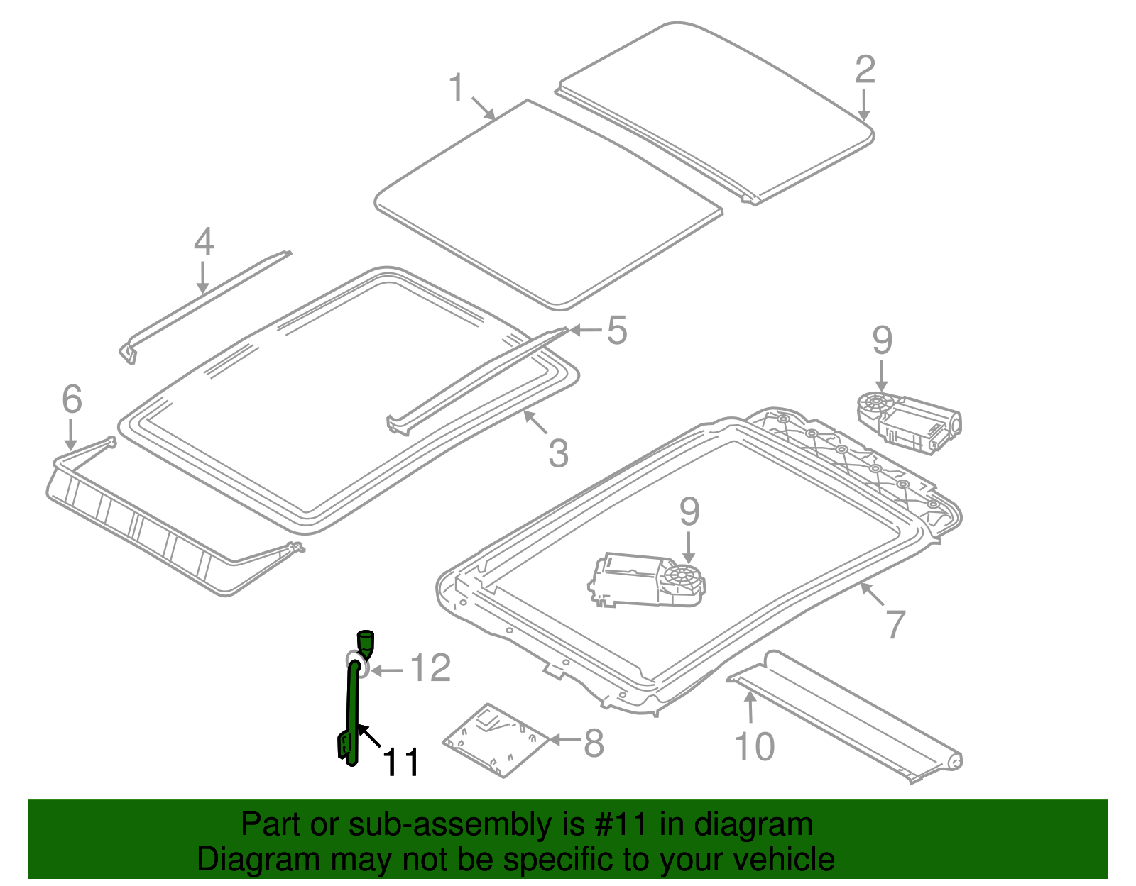 Hose, Sun Roof Hsg Front Drn - GM (09179841)