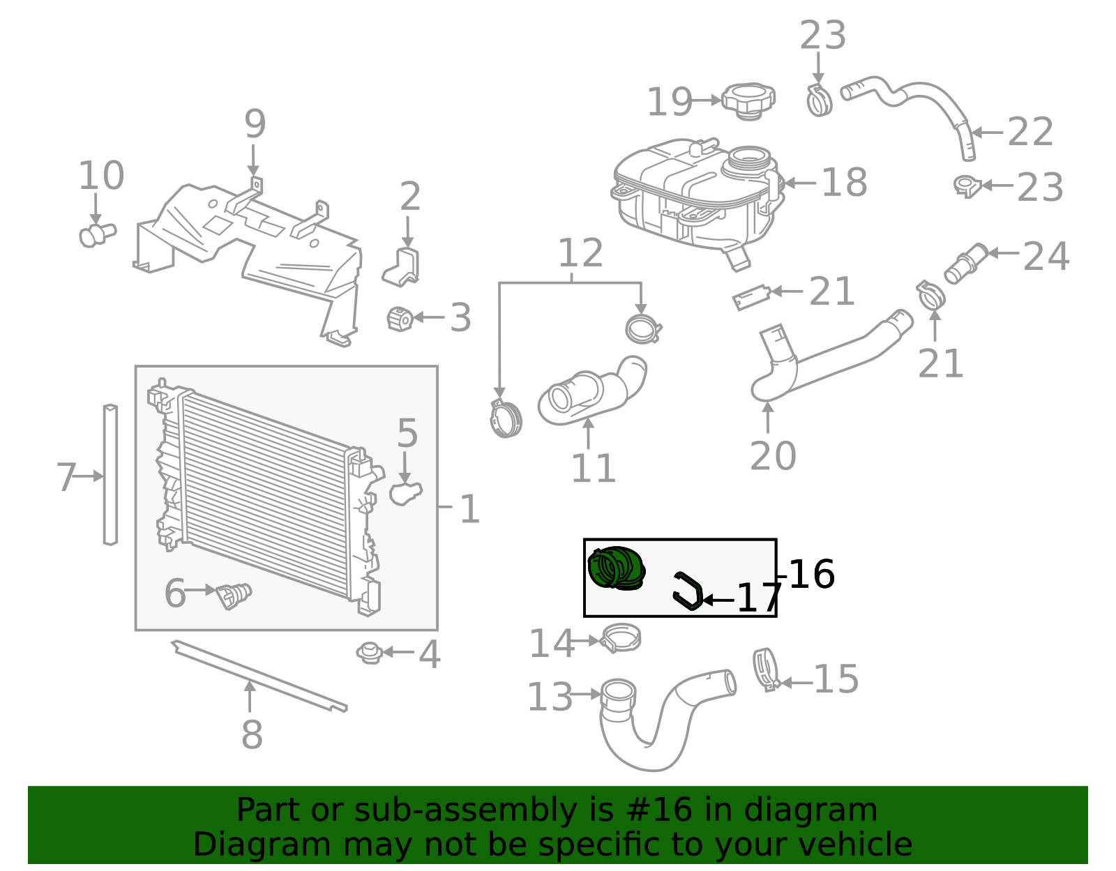 Radiator Outlet Hose Connector - GM (95388237)