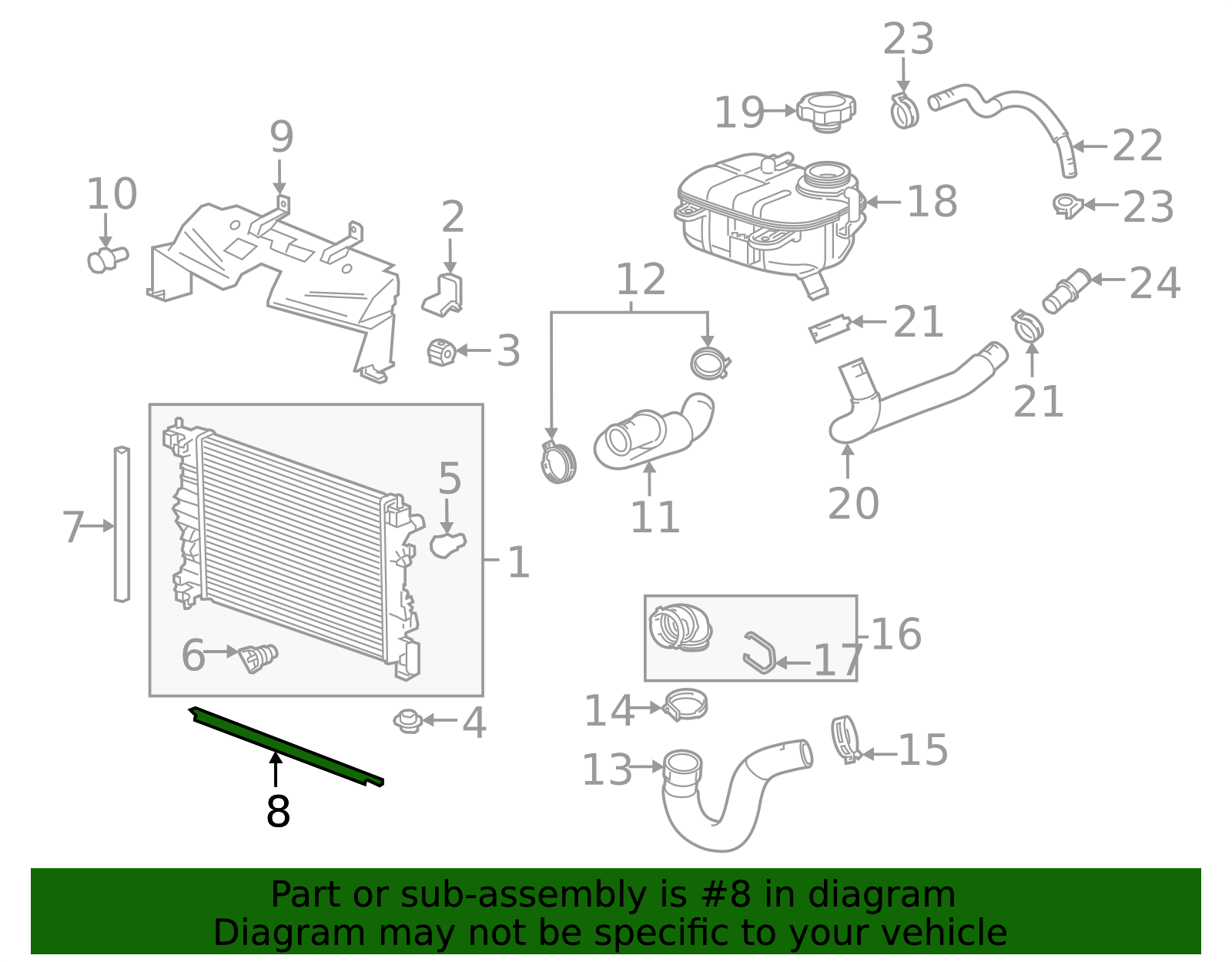 Lower Radiator Seal - GM (95081732)