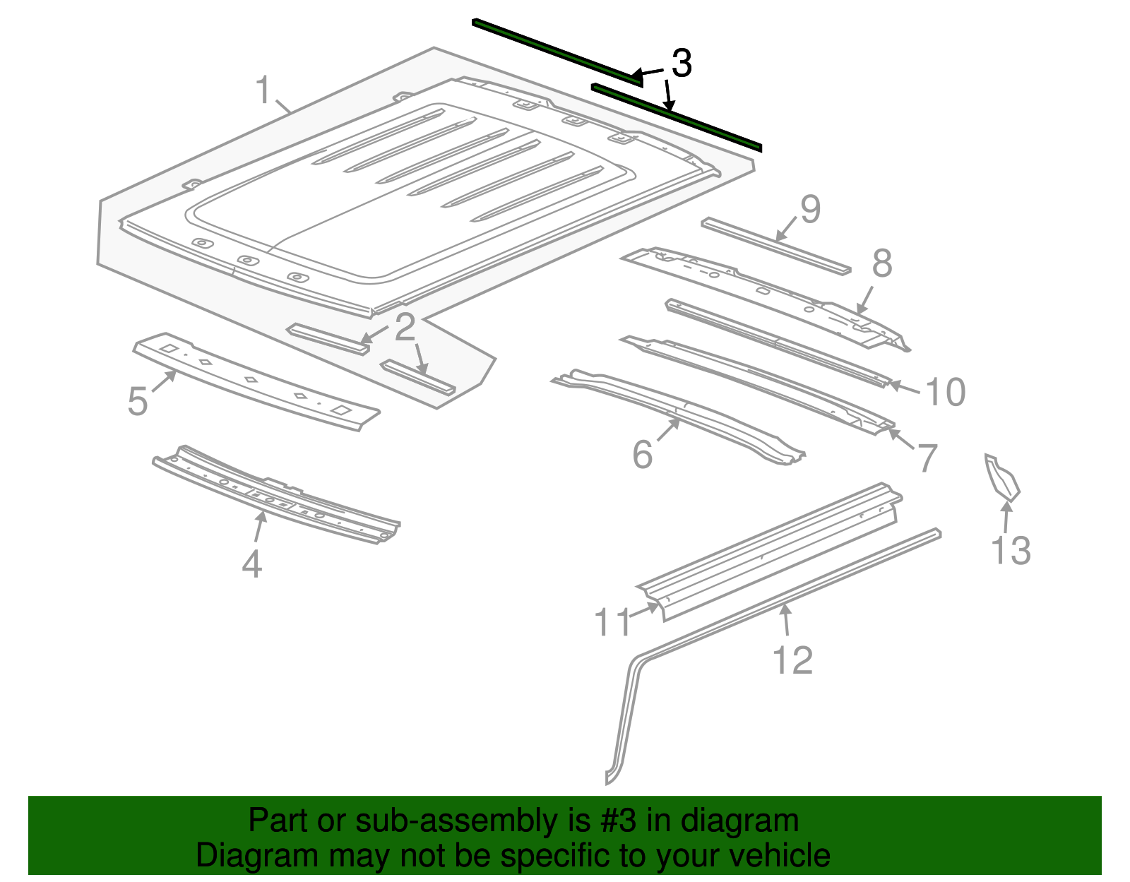 Sealing Strip-Roof Panel - GM (15098292)