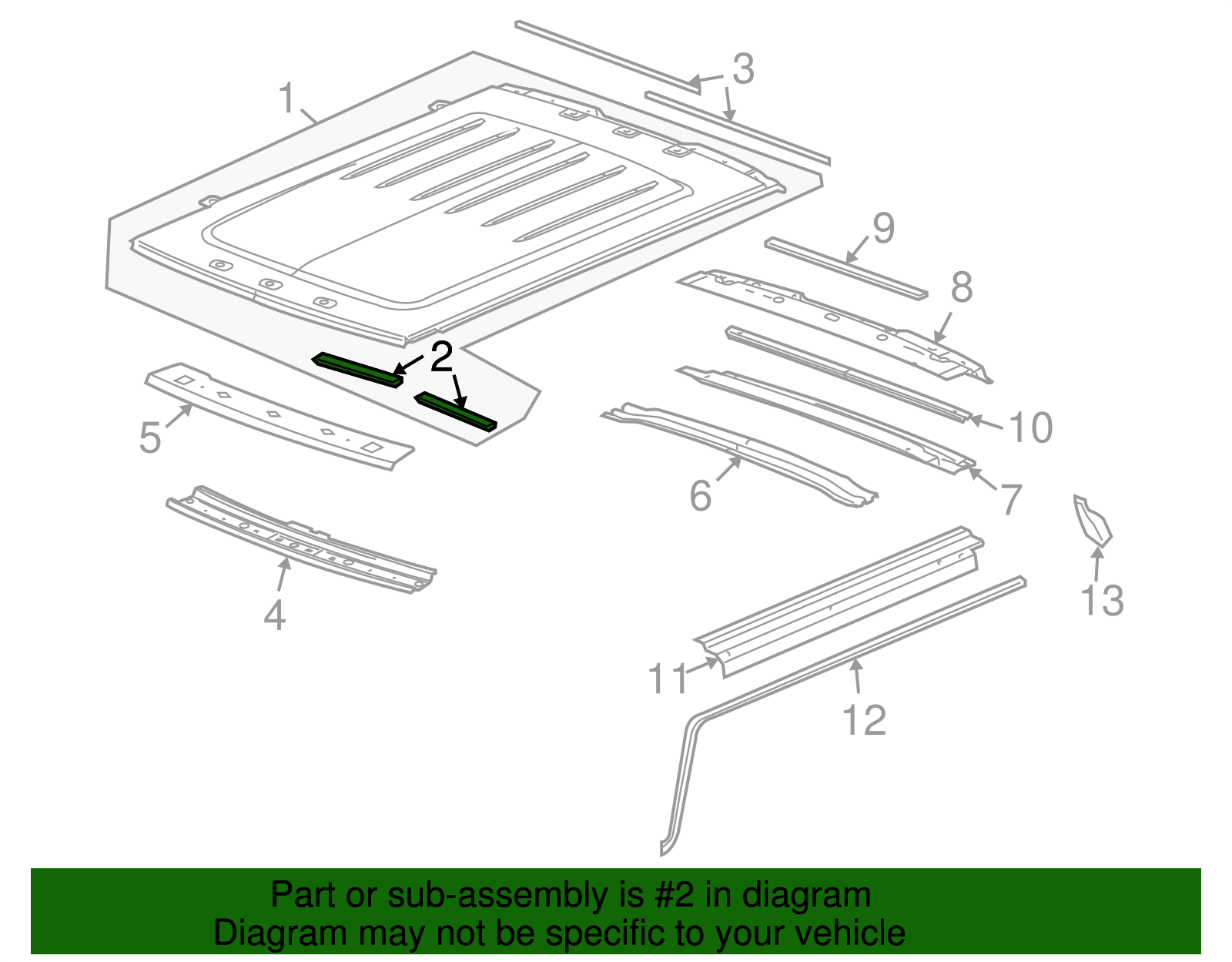 Seal Assembly-Roof Front Panel - GM (15146377)