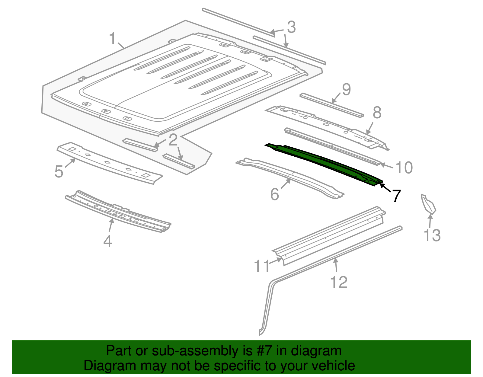 Panel-Roof Rear Hdr Inner - GM (15098223)