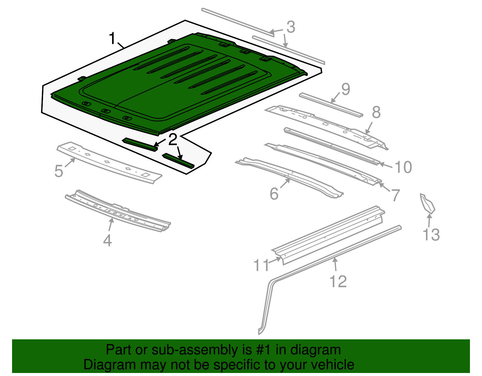 Panel Assembly-Roof - GM (25812446)