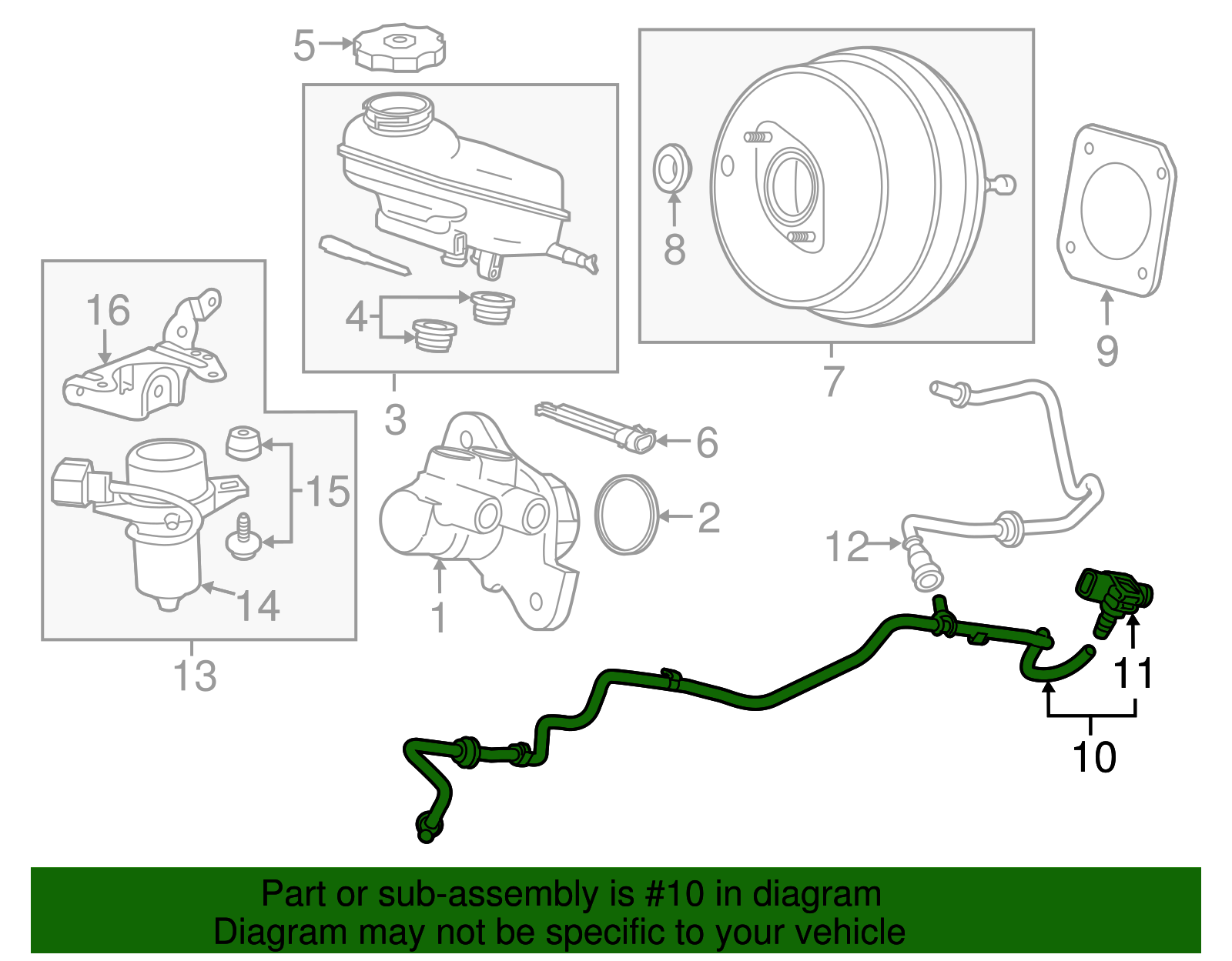 Power Brake Booster Pump Inlet Pipe - GM (87868029)
