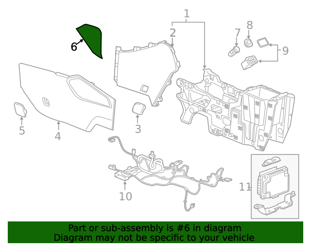20192021 Chevrolet Blazer Black Instrument Panel Wiring Harness