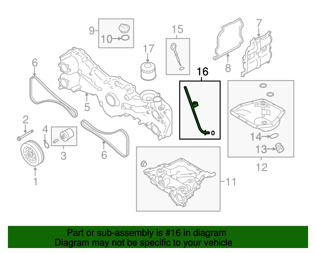 20132020 Subaru BRZ Engine Oil Dipstick Tube 15144AA181 Subaru Parts