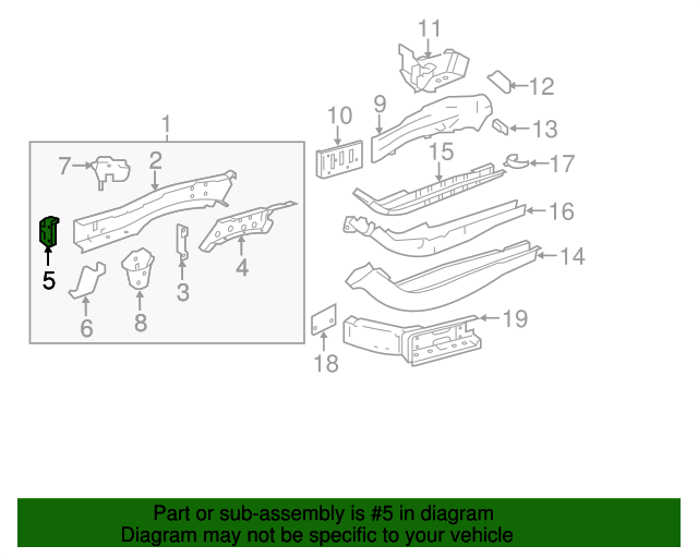 570210E050 Bumper Bracket 20012019 Toyota Highlander OEM Parts