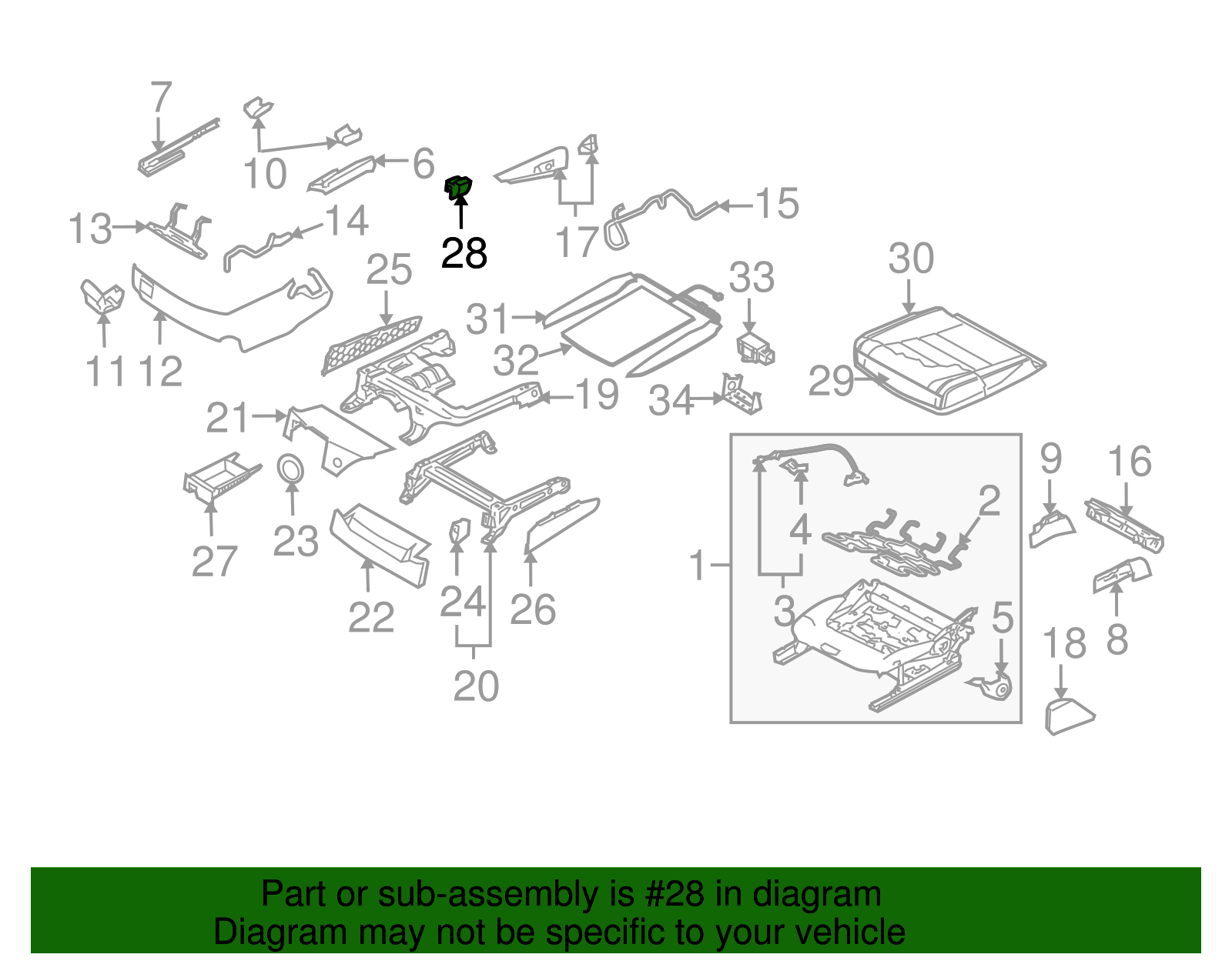 Seat Track Support - Volkswagen (7L6-881-117-5J6)