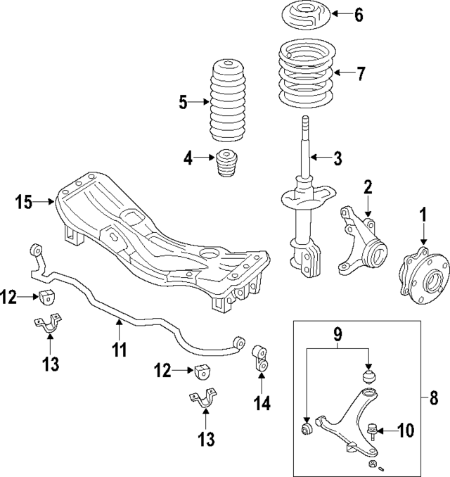 20132014 Subaru Legacy Strut 20310AJ13A Subaru Parts Store