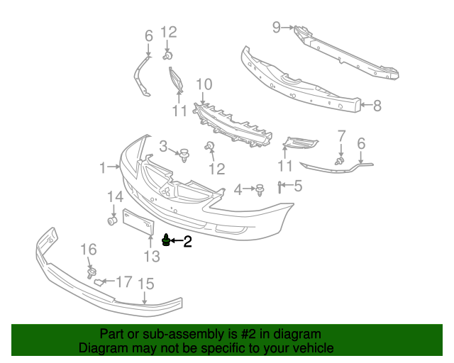 19922007 Mitsubishi Bumper Cover Clip MB271999 Mitsubishi Parts