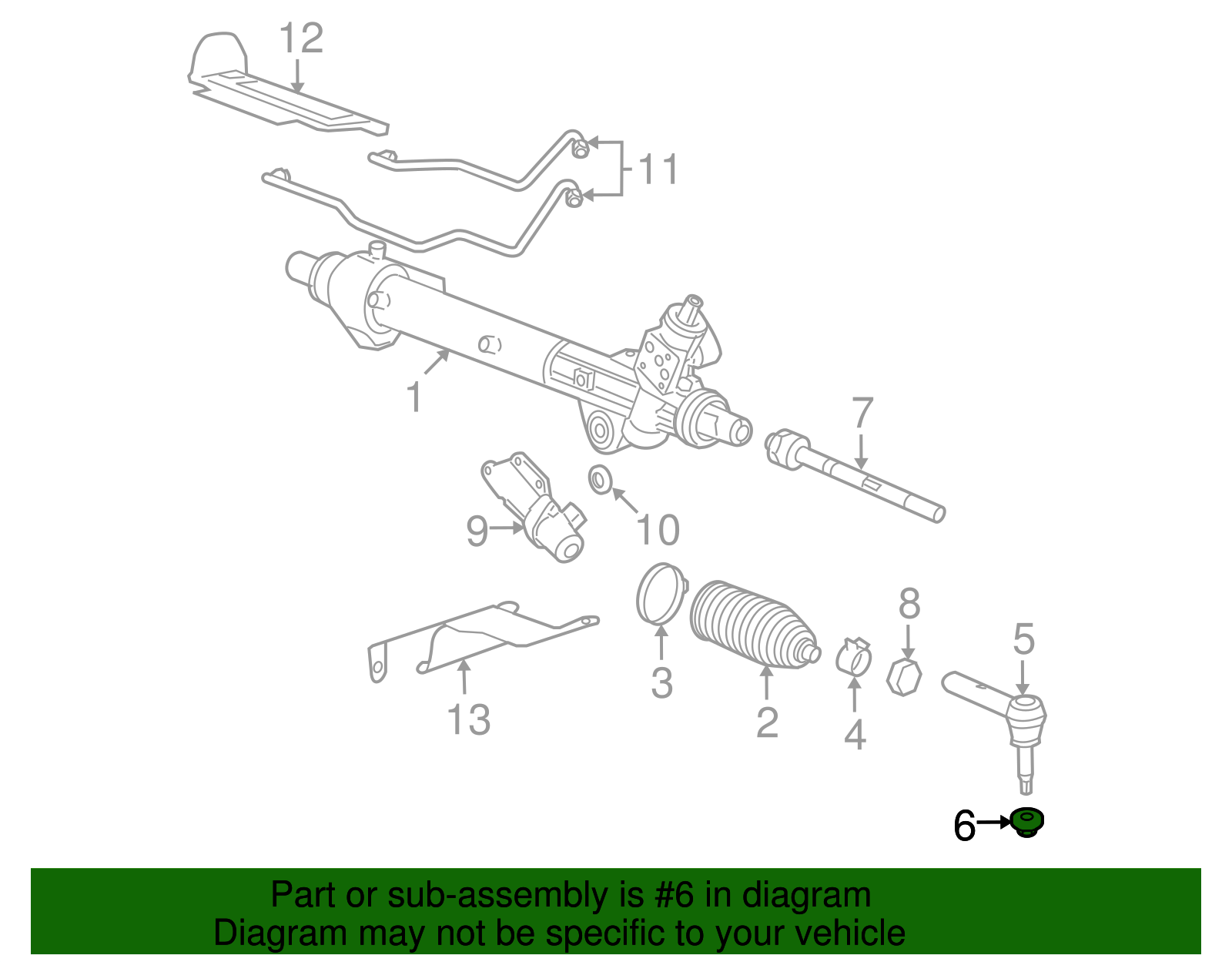 Outer Tie Rod Nut - GM (11609283)