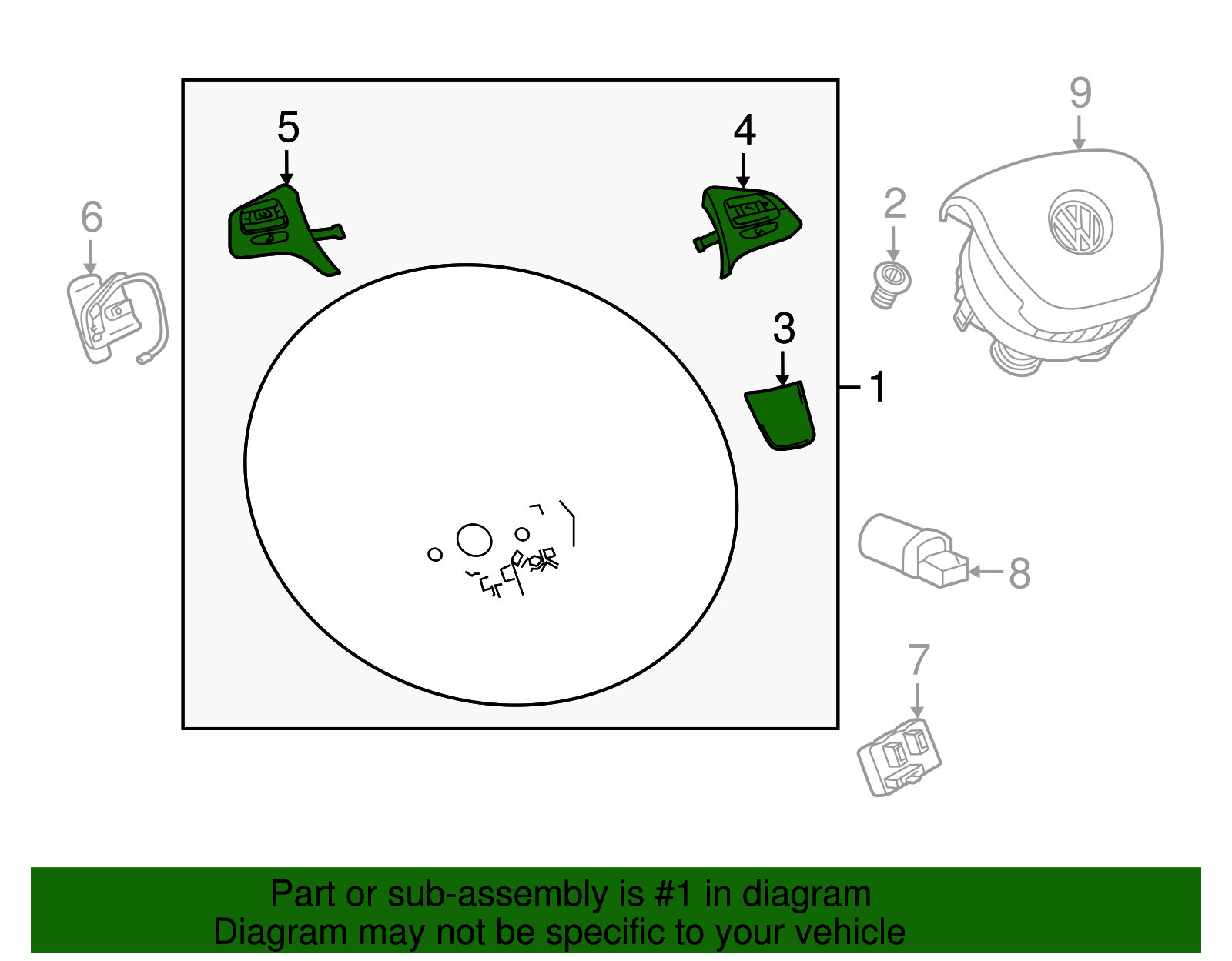 Steering Wheel - Volkswagen (7P6-419-091-A-NGB)