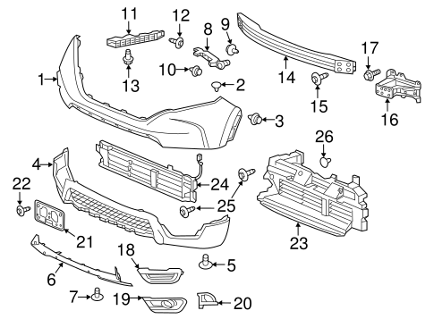 Bumper & Components - Front for 2019 Honda CR-V Honda Parts Direct
