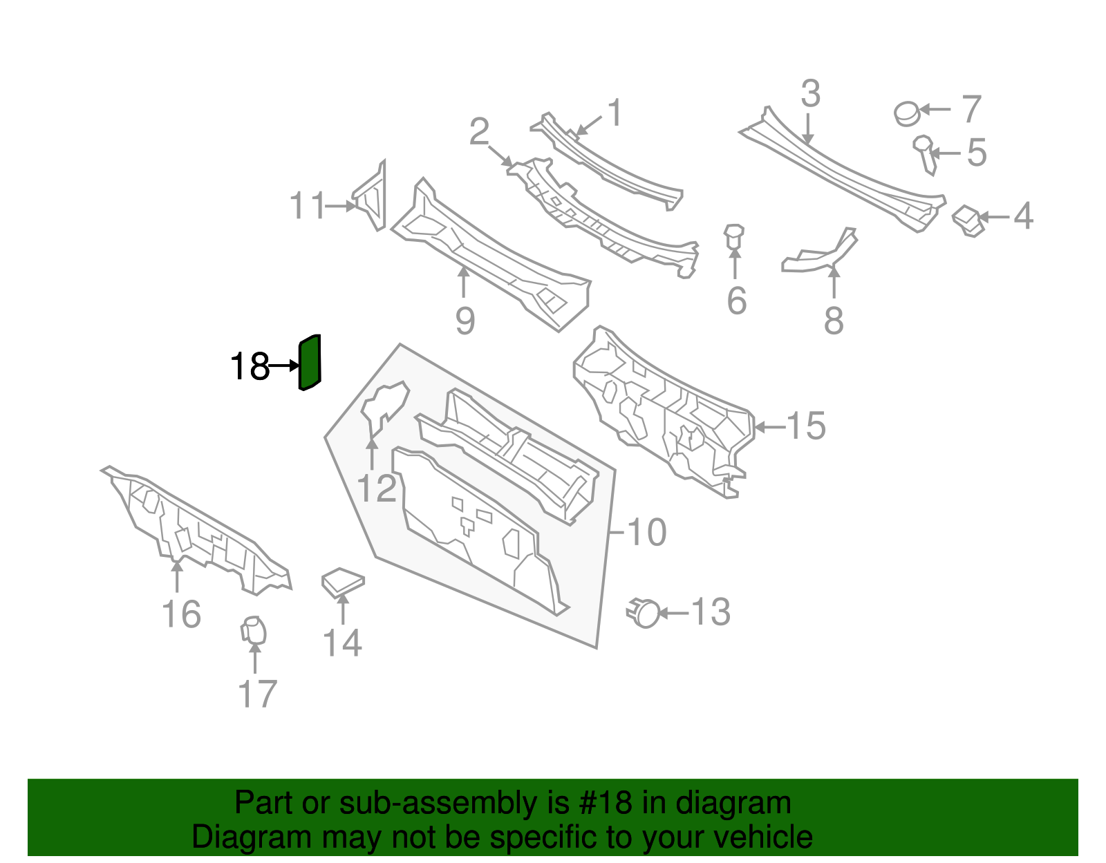 Cowl Side Panel Seal - Ford (YL8Z-78017B25-AA)