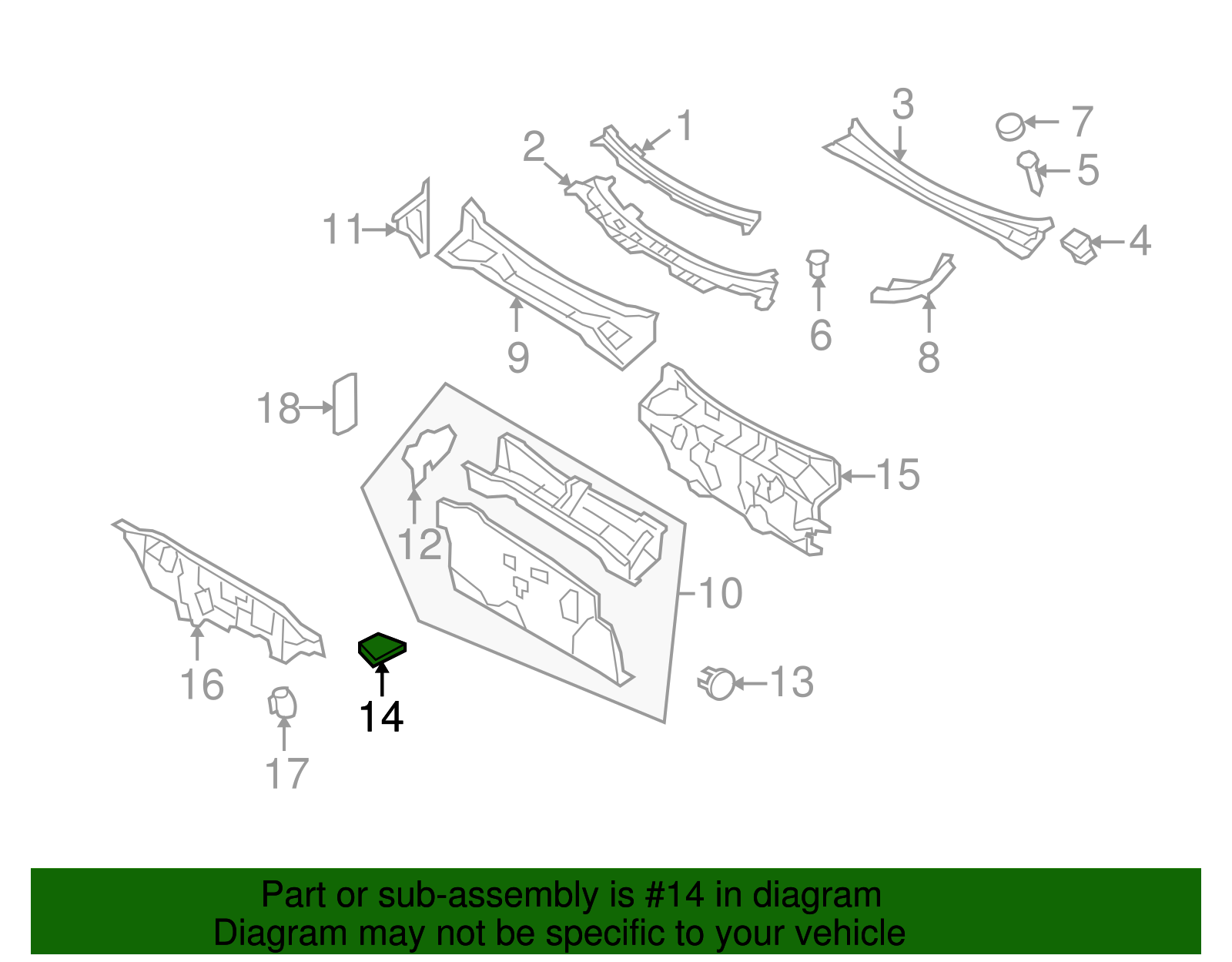 Cowl Side Panel Lower Cover - Ford (YL8Z-78016W00-AA)