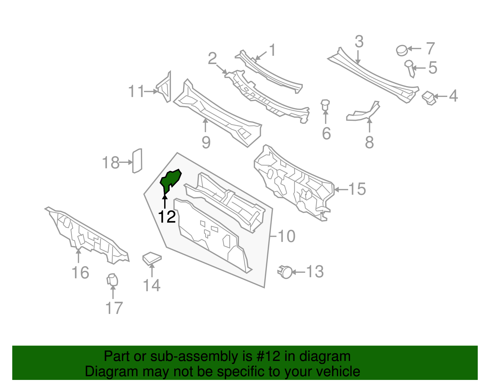 Cowl Side Panel - Ford (YL8Z-7802038-BA)