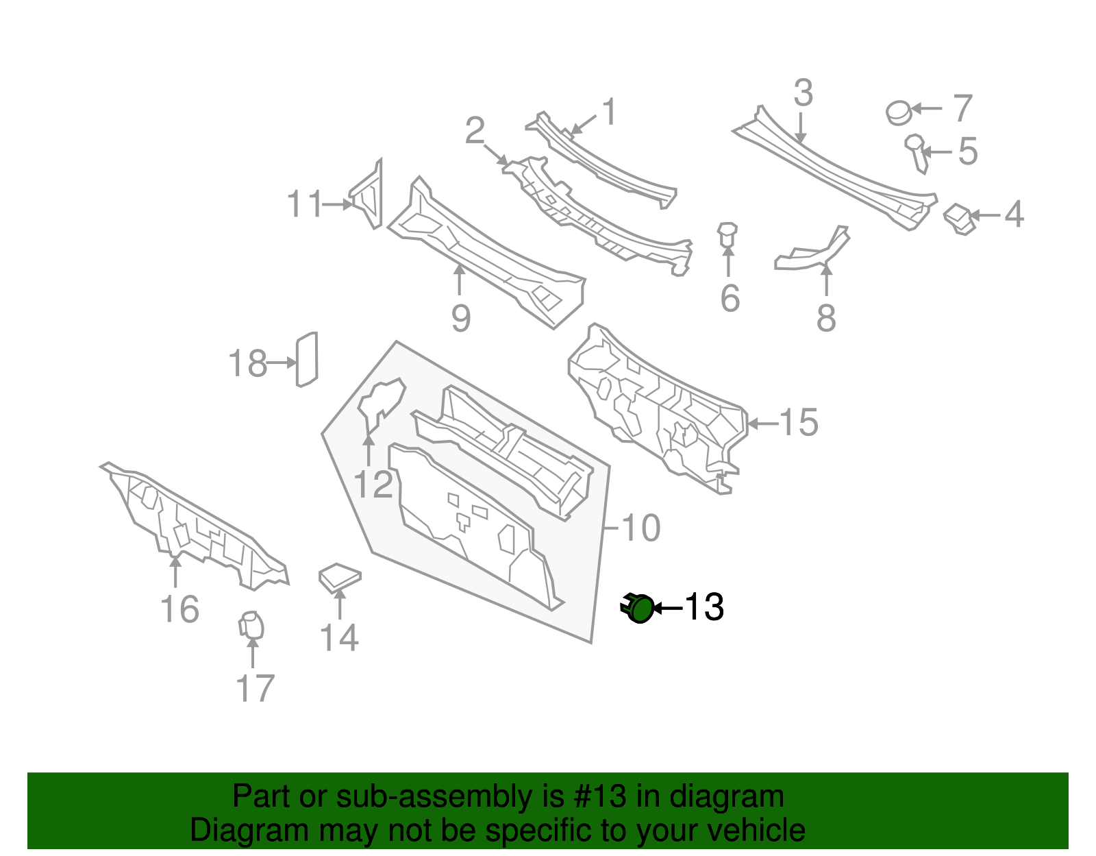Cowl Side Panel Seal - Ford (YL8Z-78017B24-AA)