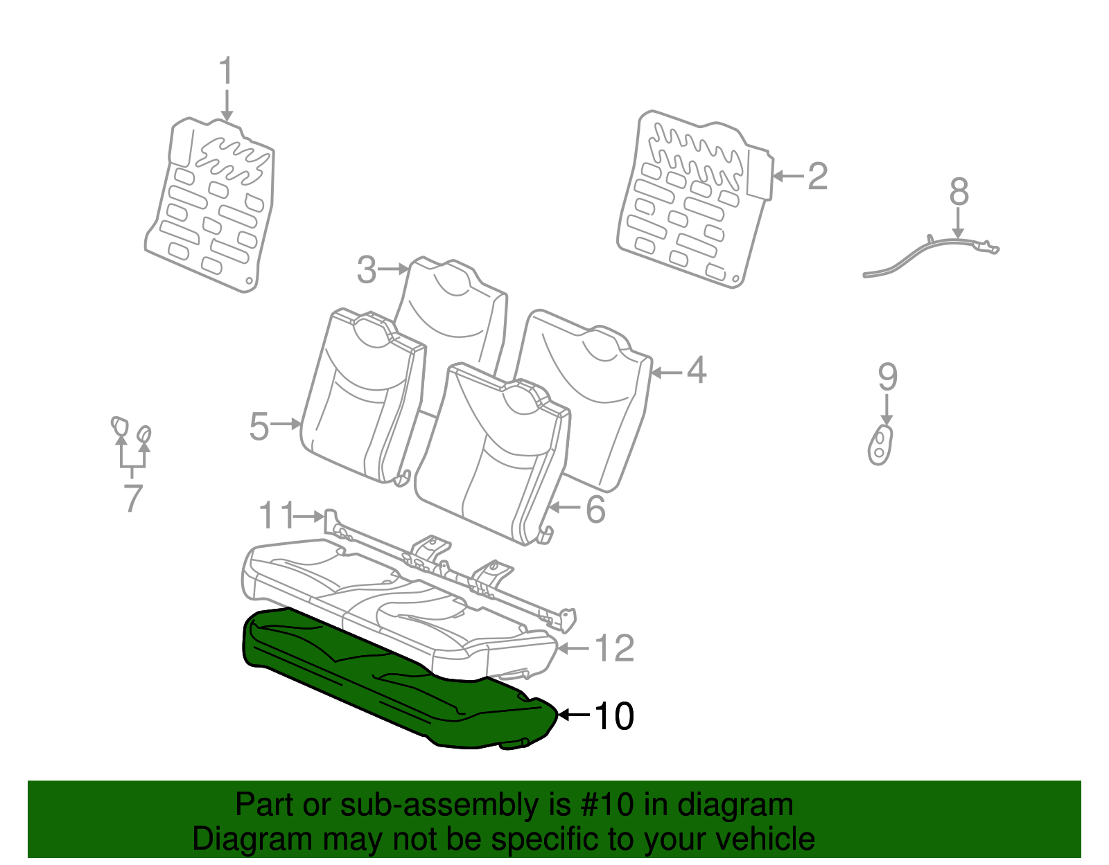 Pad, R/Seat Cushion - GM (10356289)