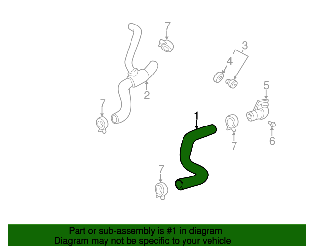 19972005 GM Radiator Inlet Hose 22680642