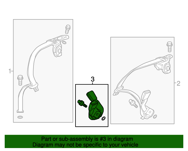 2012 Honda Civic Buckle Set, R Rear Seat Belt *NH598L* (Atlas Gray