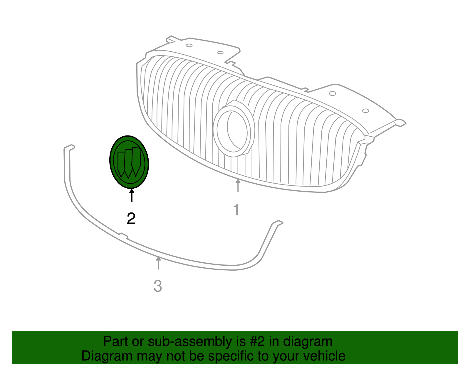 Front Grille Tri-Shield Logo - Buick (25759434)