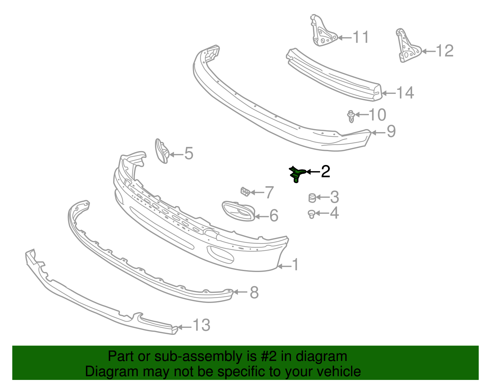 Bumper Face Bar Bracket (Right, Front) - Toyota (52145-0C010)