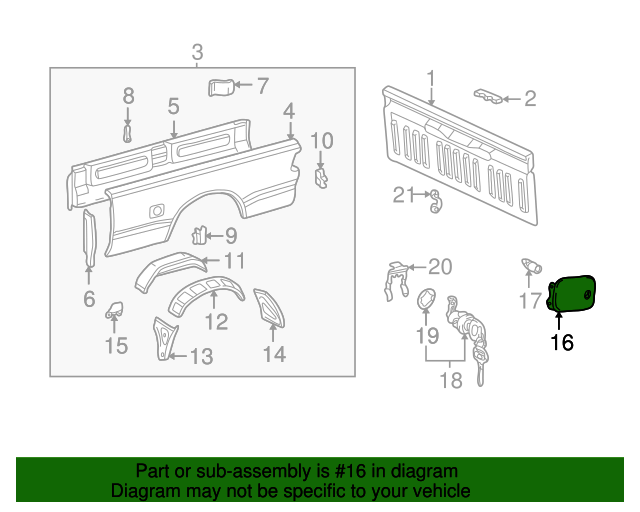 773050C012 Fuel Door 20002002 Toyota Tundra Conicelli Toyota of