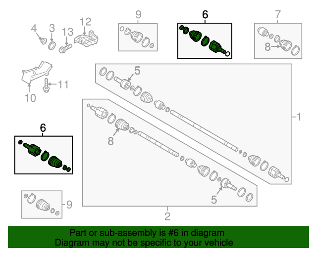 20142019 Kia Soul Inner Cv Joint 49582B2200