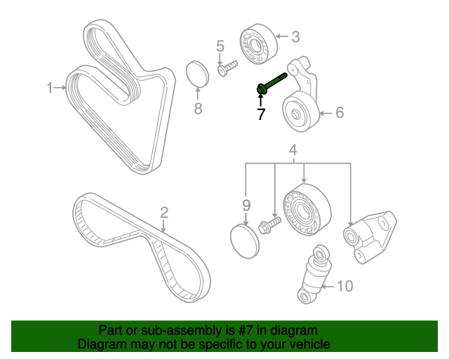 Genuine BMW 07119905401 Belt Tensioner Pulley Bolt FREE