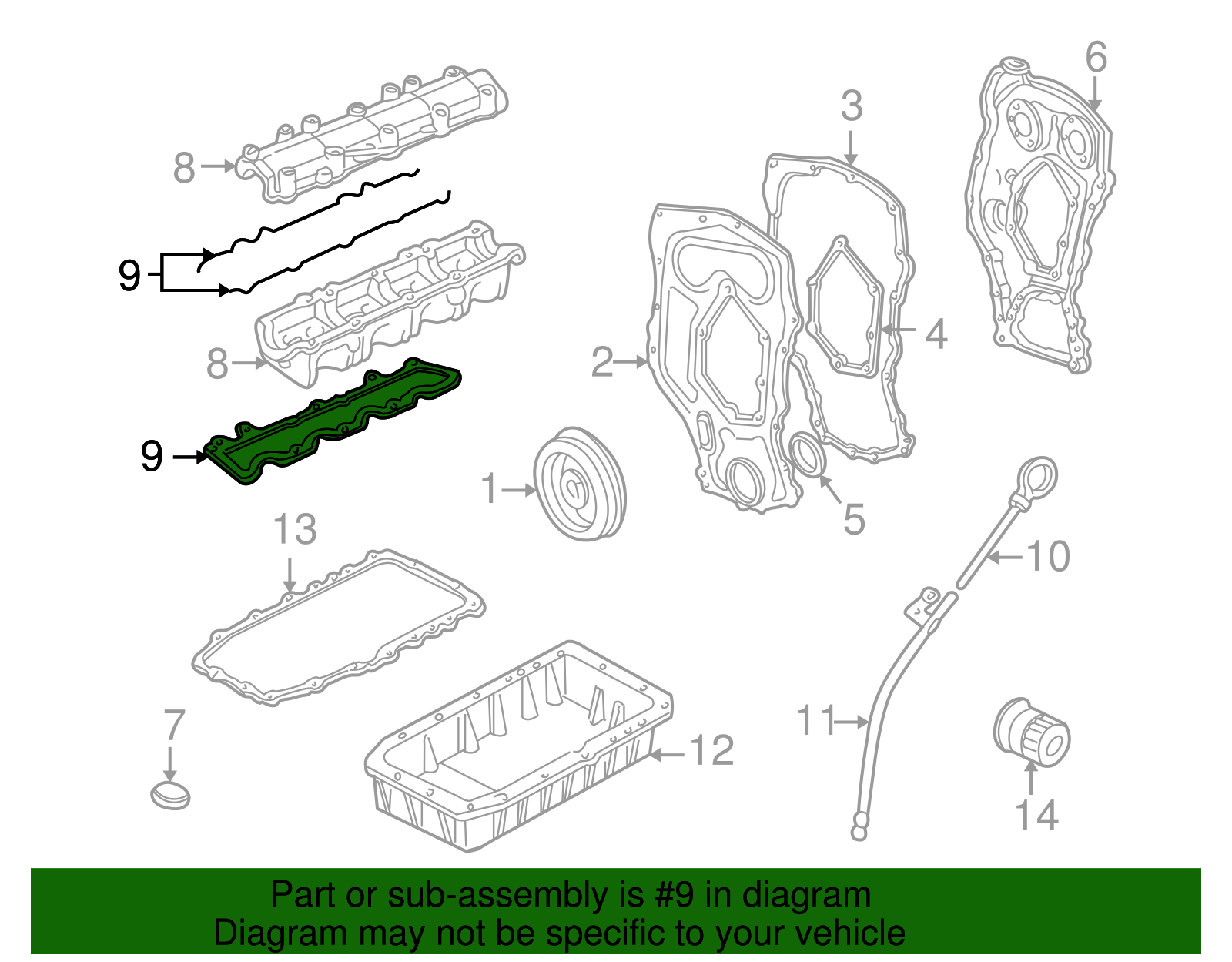 Engine Valve Cover Gasket - GM (12355988)