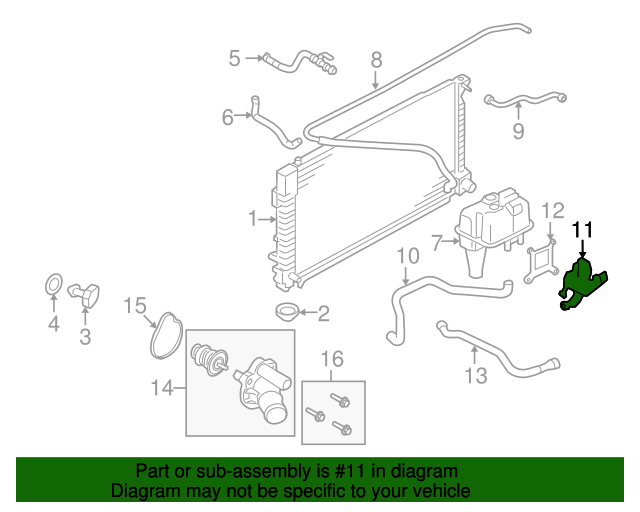 20092012 Ford Cooling System Bypass Line Adapter 9E5Z8K556A QuirkParts