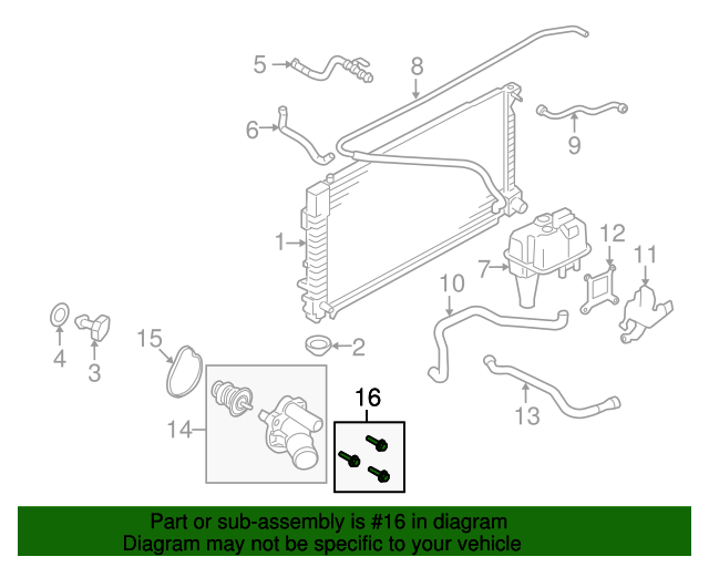 19992021 Ford OEM Water Pump Assembly Mount Bolt W716735S437 OEM Ford Parts