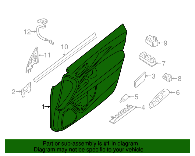 20172018 Nissan Pathfinder Door Trim Panel Driver's Side (LH) 809A1