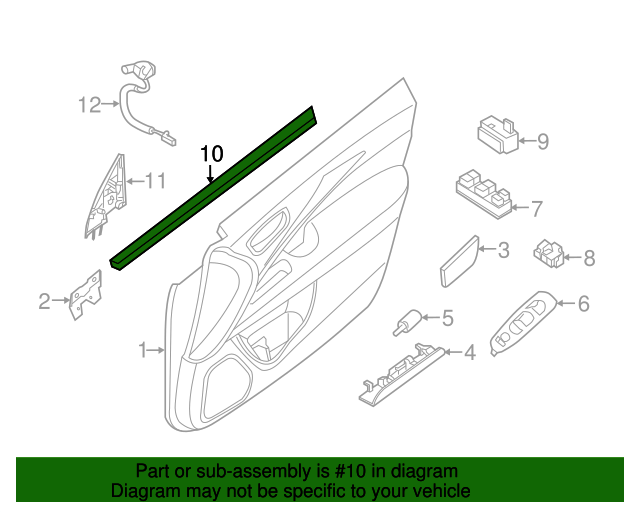 20132020 Nissan Pathfinder Belt WeatherStrip 808353JA0C Nissan