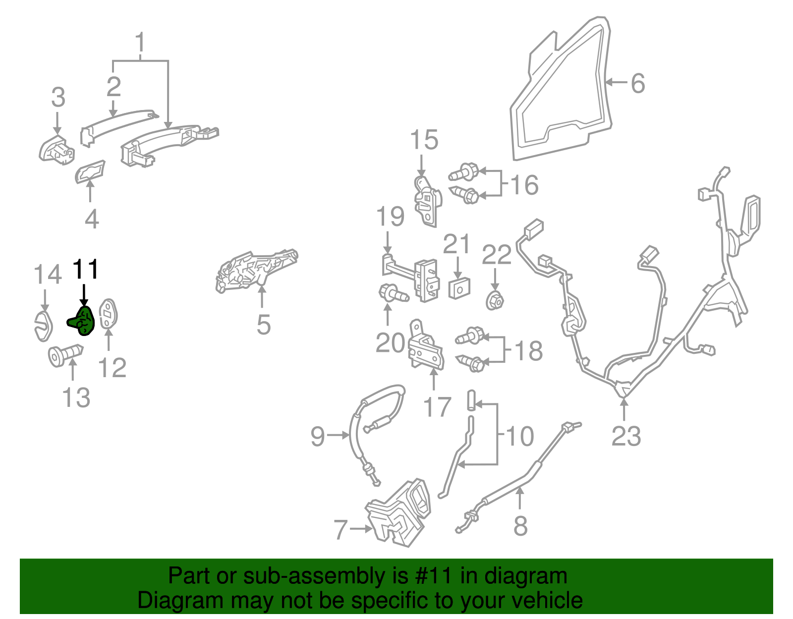 Side Door Lock Striker - GM (13591436)