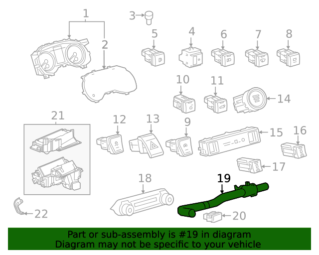 20192023 Toyota Cabin Air Temperature Sensor Aspirator Tube 87201