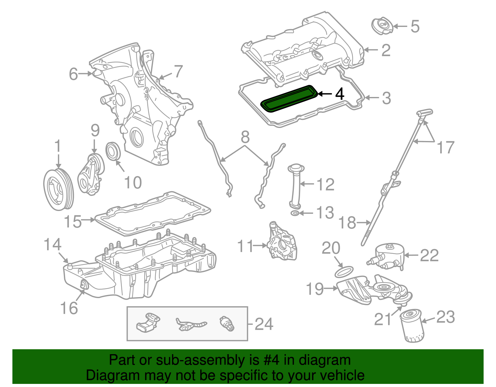 Valve Cover Gasket - Ford (XW4Z-6C527-BA)