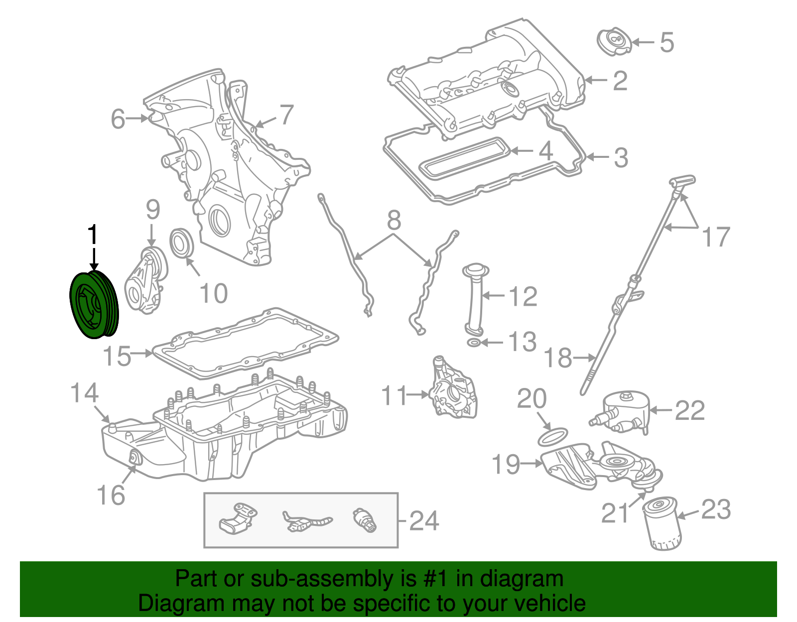 Crankshaft Pulley - Ford (XW4Z-6312-BA)