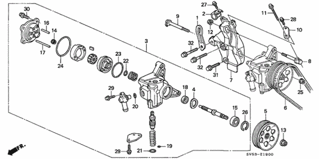 1994 1997 honda nut, power steering pulley 90305 p0a 003 bramannut, power steering pulley honda (90305 p0a 003)