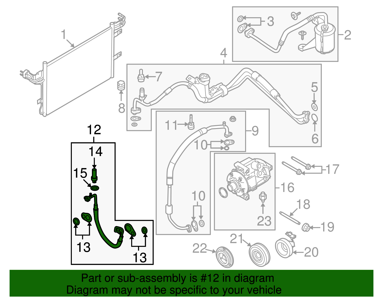 Motorcraft™ A/C Refrigerant Discharge Hose - Ford (YF-3679)