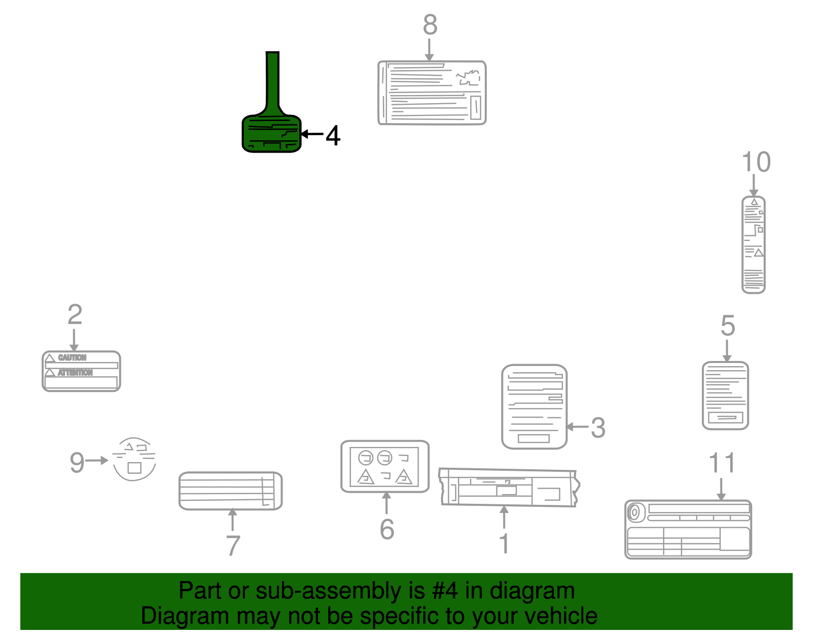Trailer Hitch Load Information Label - GM (94701911)