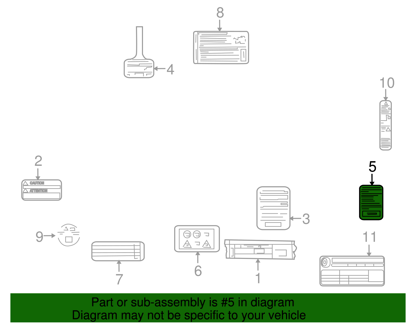 Trailer Hitch Load Information Label - GM (94740540)