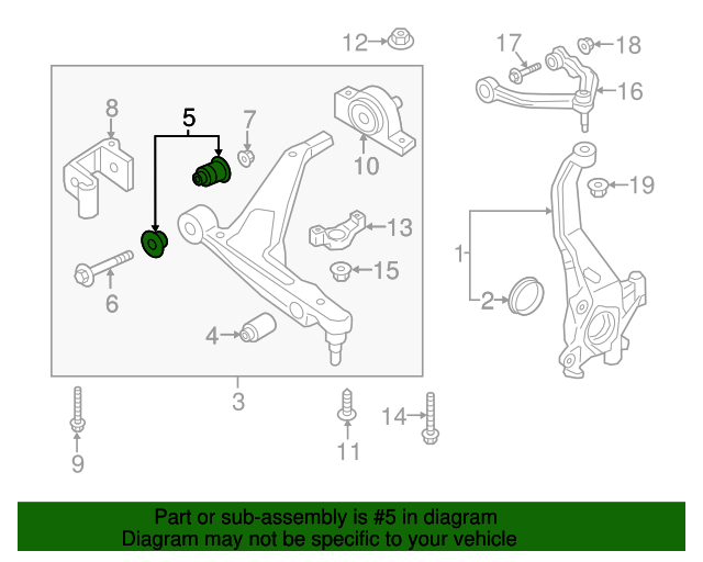 Genuine Lower Control Arm Inner Bushing for 20162022 Volvo Part