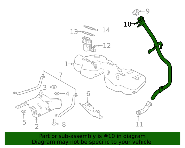 2021 Land Rover Range Rover Velar Fuel Filler Neck LR141626